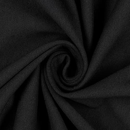 Mondo Tessuti - Tessuto Felpa Cotone Non Garzata Tinta Unita a metraggio Tessuto Estivo Ideale per Felpe Altezza 180cm(A Metro, Nero)
