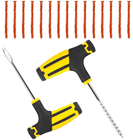 ANYUANKW 2 Stück Tubeless Bike Reifen Reparatur Plug Kit, Tubeless Reifen Tire Repair Kit, Tyre Puncture Repair Kit mit 15 Reifenreparatur Streifen Reifen Flicken Set für Auto