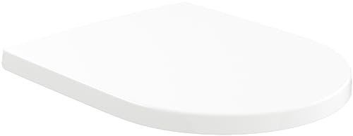 Villeroy & Boch Subway 3.0 sedile per WC, sedile per WC removibile con chiusura ammortizzata, in materiale duroplast resistente, pezzo di ricambio originale, forma a D, bianco, lucido