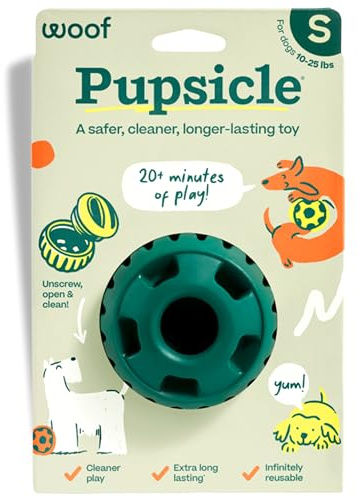 Woof Pupsicle, Long-Lasting Dog Toy to Keep Your Pup Distracted, Safe for Dogs, Easy to Clean, Fillable Dog Toys - Small 10-25 lbs