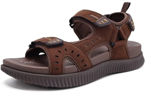 KuaiLu Sandales de Randonnée Hommes Confortable Orthopédique Récupération Trekking Sandals avec Soutien de Voûte Plantaire Extérieur Été Casual Plage Épais Coussin Sport Chaussures