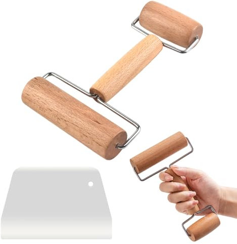 1 Rodillo De Amasar Con Dos Extremos, 1 Cortador De Masa, Rodillo De Madera, Rodillo Pequeño, Utensilios De Cocina Para Hornear, Accesorios Para Masa De Postre
