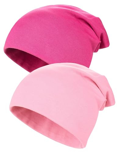 Kiiwah 2 Stück Kinder Slouch Beanie Mütze, Weiche Wintermützen für Jungen Mädchen, Warme Kindermützen Doppellagige Baby Strickmütze