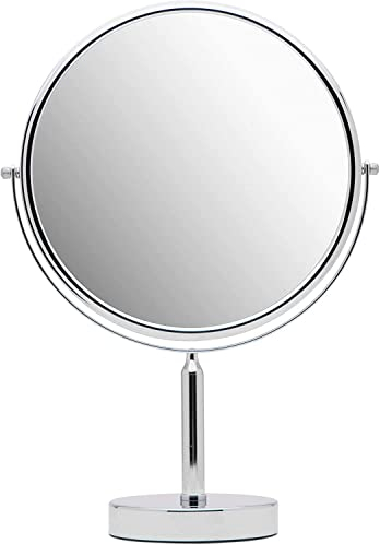 XXL Spiegel Rund, Schminkspiegel/Kosmetikspiegel 3 Fach, Schminktischspiegel, Doppelseitiger 3X / 1X Vergrößerungsspiegel für das Badezimmer, 28 cm (Makeup Mirror)