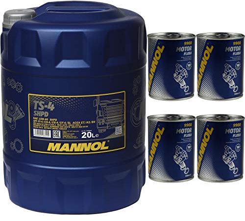 20L MANNOL Motoröl TS-4 SHPD 15W-40 API LKW Busse Motorspülung Motor Flush