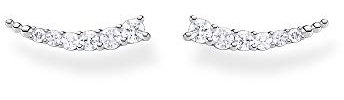 Thomas Sabo Damen Ohrringe Ear climber weiße Steine silber, 925 Sterlingsilber