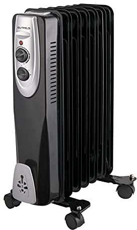 Gutfels HR 32007 sw Öl-Radiator | 3 Heizstufen | 7 Rippen | 1500 Watt Leistung | Schwarz