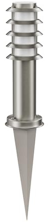 ledscom.de Pilona PORU con pica de tierra para exterior, IP44, rejilla, 39cm, acero inoxidable, incl. lámpara LED Smart Home RGBW E27, 892lm