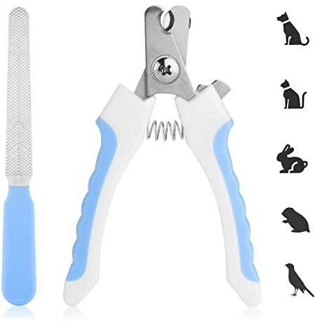 Molain Krallenschere für Hunde, Krallenzange Hund, Hundenagelknipser, Hundenagelfeile, Professioneller Haustiertrimmer, Hundekrallenknipser für Hunde und Katzen, Haustierpfotenpflege (Blau)