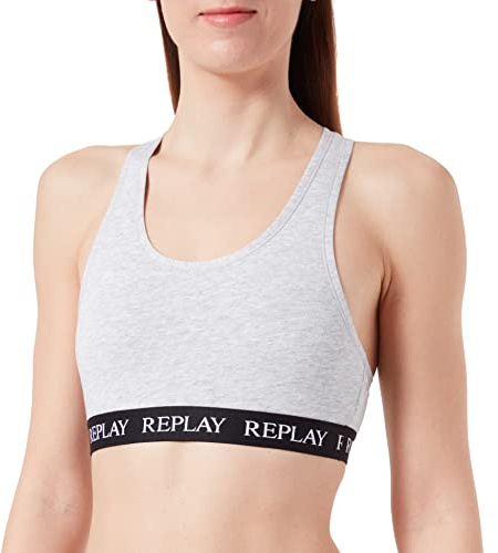 Replay Racerback Sport-BH Light Grey Melange/Black/White L