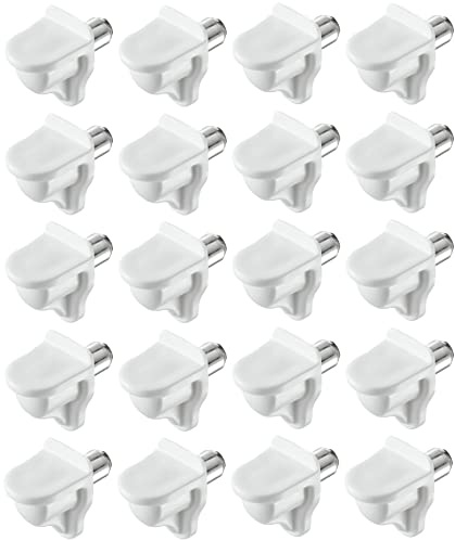 cyclingcolors 20 x golvstöd, vit plast, stål, möbelhylla, skåphållare, hyllhållare, hyllkonsol, hyllhyllkonsol, hyllhyllhållare