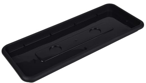 B2C Pot Rectangle Drip Trays Indoor Outdoor Plant Saucer Plastic Tray Saucers (36.9cm x 15.5cm, Anthracite)