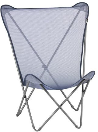Lafuma MOBILIER - Fauteuil Papillon Pliant Pop UP - Toile Batyline Résistante et Amovible - Chaise Extérieure, Terrasse, Salon et Jardin 1 Position - Tout Confort, Fabriqué en France - Bleu Ocean