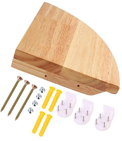 Artibetter - Estantería de esquina para pared, estante de cristal, estante de madera, 1 estante