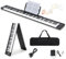 COSTWAY 88-Key Foldable Digital Piano Keyboard, Full Size Electronic Pianos with MIDI, Split Function, Sustain Pedal and Carrying Bag, Portable Musical Instruments Keyboard for Kids Adults (Black)