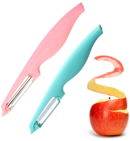 LuLiyLdJ Pelapatate Universale con Lama affilata a Pendolo, Pela Patate, Pela Patate e Verdure, a Doppio Taglio, in Acciaio Inox, 2 Pezzo