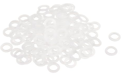 QUARKZMAN 120Pcs Rondelles Plates en Nylon M6 6mm ID 10mm OD 1mm Épaisseur Rondelle Plate Joints Toriques en Plastique pour Feuille de Joint d'Étanchéité Fixation Espaceur Bague, Blanc
