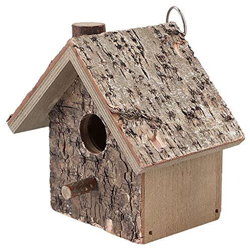 Suministros para Pájaros Tipo Colgante Casa para Pájaros de Madera, Caja Nido para Pájaros Azules, Gorriones, Carboneros, Vogelhaus Zum Aufhängen, Vogelfutterhaus Holz, Jardín,