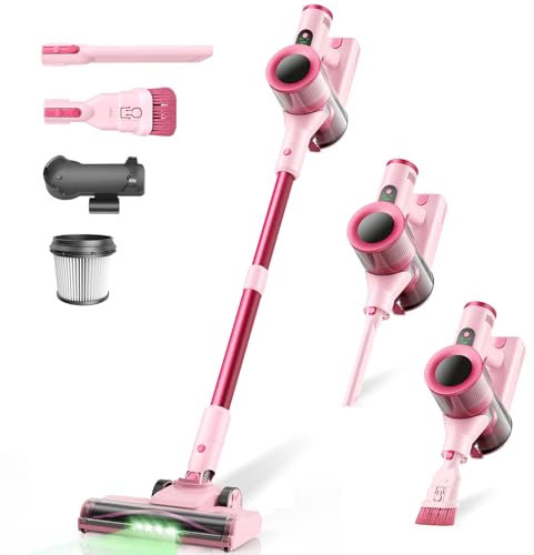 Dzaki 45000Pa Akku Staubsauger, Staubsauger Kabellos mit Smart Display, Standfunktion, Langer Laufzeit und Anti-Verhedderungsbürste für Teppich Hartboden Tierhaare Auto