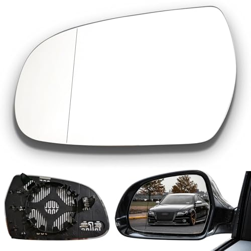 Cristal de Espejo Retrovisor Compatible con Audi A3 A4 A5 Retrovisor Exterior Izquierdo Calefactable Asférico Espejo Retrovisor Coche Repuesto con Panel