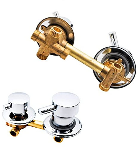 3-Way Solid Brass Shower Diverter Valve with Cold & Hot Water Mixer - G1/2 Intubation 9cm/10cm/12.5cm/14.5cm Ideal for Bathtub Faucet & Shower Cabin/Steam Room