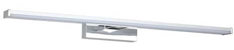 EGLO Galenzana-E LED-spegellampa för badrummet | spegellampa av krom- och silverfärgad metall och vit plast, neutralvitt ljus, IP44