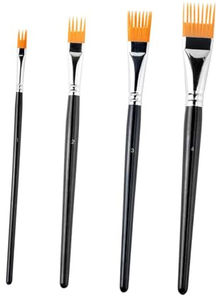 Jiuvaso Set Di Pennelli Da Pittura a Pettine Piatto, Pennelli Acquerello Con Setole in Nylon per Acrilici, Acquerelli, Guazzo, Per Dipingere Paesaggi, Foglie, Alberi E Progetti Di Pittura Con I Numeri