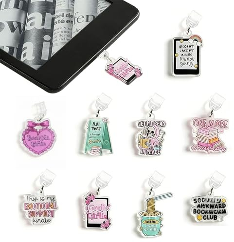 9-Piece Dust Plugs for Type-C Charging Port -USB C Dust Protection Anti-Dust Protection Covers for Smartphones, Tablets and Kindle Decorative Charm Accessories