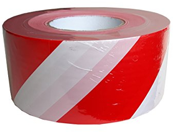 FabaPro Absperrband Rot Weiss 500 m x 80 mm im Abrollkarton, Signalband, Flatterband, Markierungsband, Top Qualität