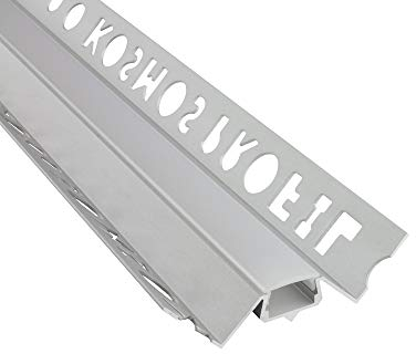 tktrading24 IN-T77 LED Premium Fliesenprofil Ecke innen 10mm silber - 1m opal