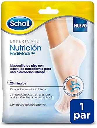 Scholl Cuidado de Pies, Mascarilla de Pies Nutritiva Expert Care, Hidratación Intensa y Duradera, Pack 2 Mascarillas