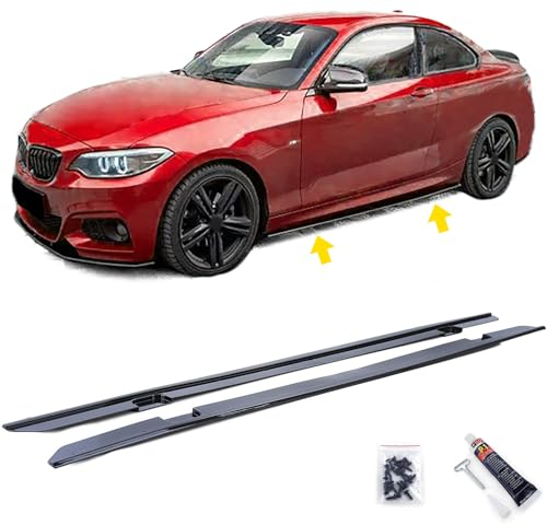 Aufsatz Seitenschweller Schwarz Glanz passend für 2er BMW F22 F23 ab 13