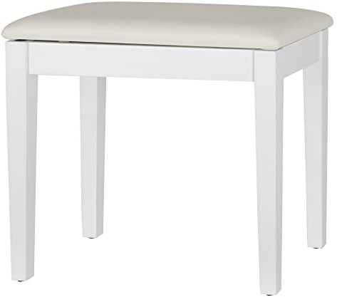 Classic Cantabile Banco para Piano Modelo S con Compartimento Blanco Mate