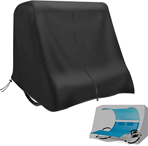 MRWiZMS Schaukelliege Abdeckung 2 Personen 160×190×180cm, 420D Sonnenliege 2 Personen Doppelliege Outdoor Abdeckung Wasserdicht, Doppel Sonnenliege Gartenliege Schutzhülle Winddicht, UV-Beständiges