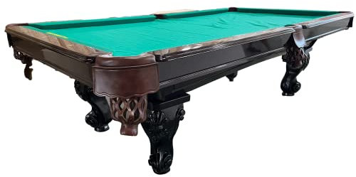 26 fot. Biljardbord pool modell Winston nr: 26 biljard med 3 cm tjocka skifferplattor tygfärg grön ramfärg valnöt