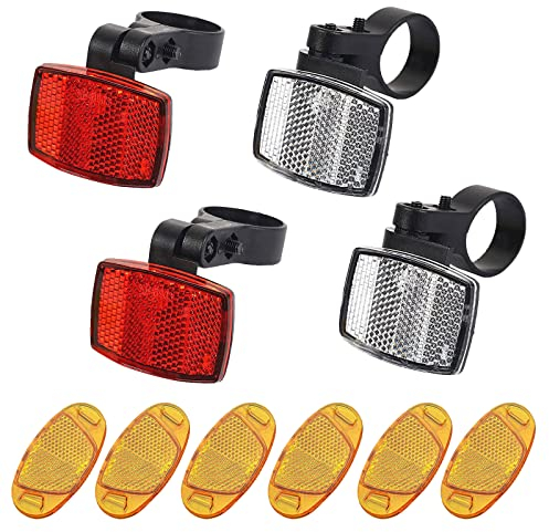 Feliciay 10 Stück Fahrrad Reflektor Set, Fahrrad Reflektoren Katzenaugen Speichenreflektoren, Fahrrad Reflektoren Vorne Hinten, für Motorrad Mountainbike MTB Fahrrad Kinder（Gelb）