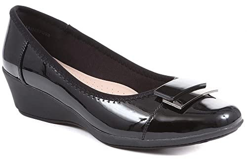Cushioned Ballet Pumps - Black Patent Size 6
