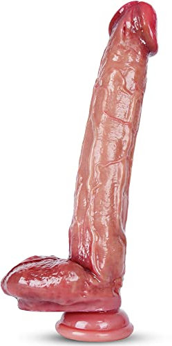 Dildo a ventosa da 27cm per piacere a mani libere, realizzato in materiale sicuro per il corpo con texture realistica - Perfetto per le donne che cercano un enorme giocattolo sessuale per adulti.