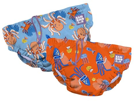 Bambino Mio pañal bañador reutilizable, pack de 2 - Burbujas, 2-3 años, cómodo, ligero y estiloso, para bebés y niños