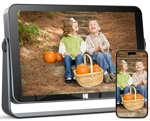 KODAK Digitaler Bilderrahmen, Touch Elektronischer 10.1 Zoll, 1920 x 1200 FHD, ntelligenter mit 32GB Speicher, 4000mAh Li-Akku