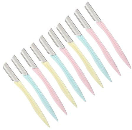 WEKADRIN Augenbrauenrasierer 10 Stück Edelstahl Trimmer Mit Schutzkappe Tragbarer Augenbrauenformer Kosmetik Tool Für Präzise Gesichtsbehaarung Unterwegs