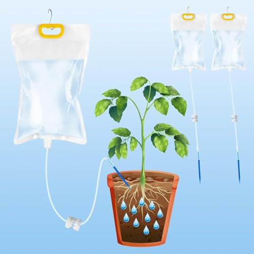 Tesmotor 3-Pack Plant Watering Devices, Plant Drip Irrigation Device For Indoor Plants - Self Watering System for Plants | Gardening Gift for Women