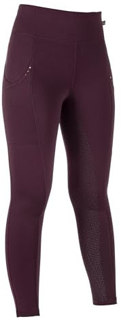HKM Kinder Cosy II Style Silikon-Vollbesatz Reitleggings, Weinrot, 134/140