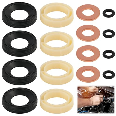 16 stycken O-ring bränsleinjektorer, injektionsmunstycken tätningsset, tätningsset för 1,6 HDI, inklusive injektionstätningar, hölje, koppartvätt, O-ringar, 1314368, 1982A0