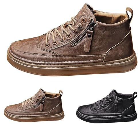 Zapatos de ocio para hombre, zapatillas de piel sintética, zapatos tradicionales para hombre, zapatos altos para traje regional, pies anchos, zapatos altos con cremallera, zapatos deportivos para