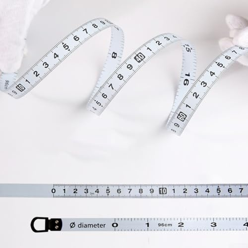 Opatiny Mètre ruban rétractable en acier robuste pour une mesure précise du diamètre de l'arbre et du tuyau 300 cm Règle métrique avec lame anti-reflet et bouton de verrouillage Blanc/noir