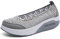 Solshine Damen Spitze Plateau Sommer Freizeitschuhe Walkingschuhe P004 Grau4, 36EU