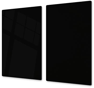 ORIGINALE asse da cucina in VETRO temperato – Tagliere in vetro resistente a graffi e impatti – Lavabile in lavastoviglie – Resistente al calore e ai batteri D17 Serie Bianco e nero: Black 2x 30x52