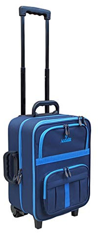 Acclaim Redcar Professional Bowlers Bowls Level Green Lawn Flat Short Mat Indoor & Outdoor Trolley Bowling Bag (Navy/Sky Blue Trim)