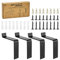 Brackit 4 Gerüstregalhalterungen und Befestigungsset inkl. Schrauben und Dübel – 225 mm x 115 mm – robuste schwarze matte Unterstützung für Zuhause, Büro oder Garten